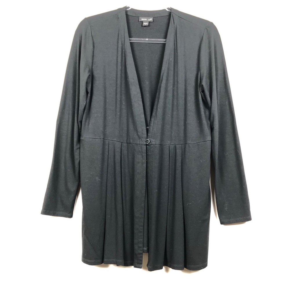 J. Jill Wearever Collection Black Pleated Cardigan - Picture 2 of 5